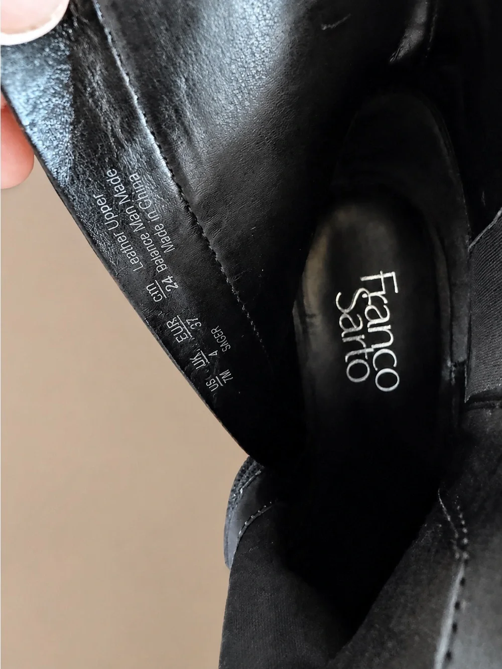 Franco Sarto Sager Black Leather Western Pointed Toe Ankle Boots Size 7